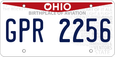 OH license plate GPR2256