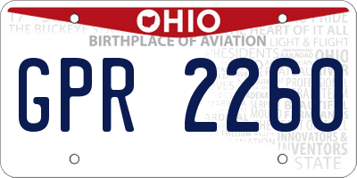 OH license plate GPR2260