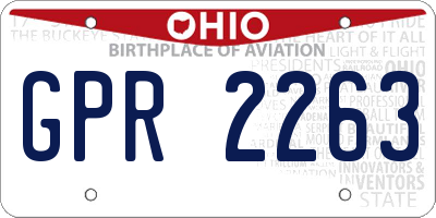 OH license plate GPR2263