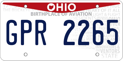 OH license plate GPR2265