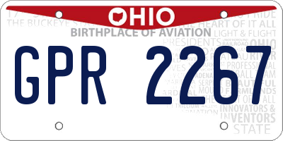 OH license plate GPR2267