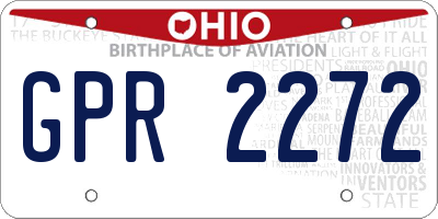 OH license plate GPR2272