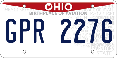 OH license plate GPR2276