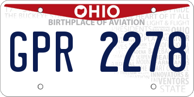 OH license plate GPR2278