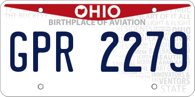 OH license plate GPR2279