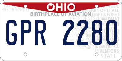 OH license plate GPR2280