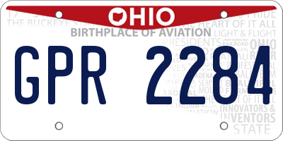 OH license plate GPR2284