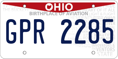 OH license plate GPR2285