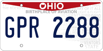 OH license plate GPR2288