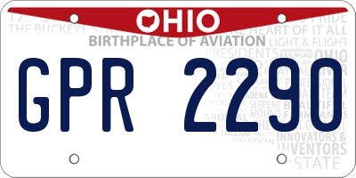 OH license plate GPR2290