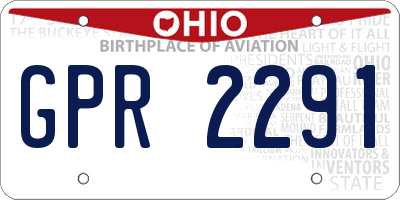 OH license plate GPR2291
