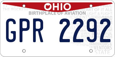 OH license plate GPR2292