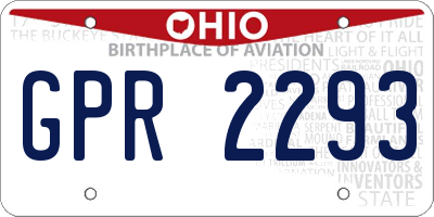 OH license plate GPR2293
