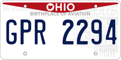 OH license plate GPR2294