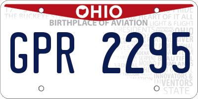 OH license plate GPR2295