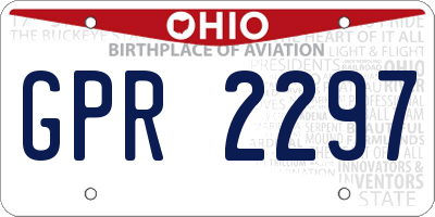 OH license plate GPR2297