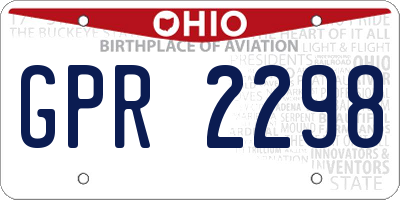 OH license plate GPR2298