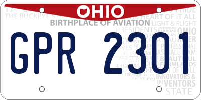 OH license plate GPR2301