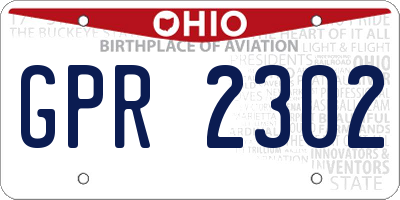 OH license plate GPR2302