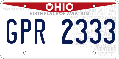 OH license plate GPR2333