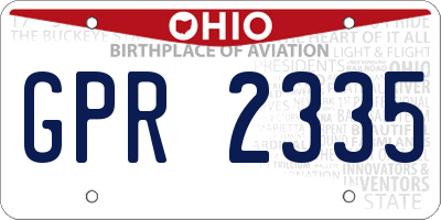 OH license plate GPR2335