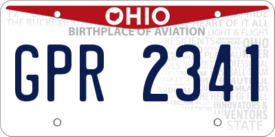 OH license plate GPR2341