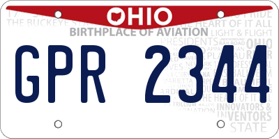 OH license plate GPR2344