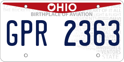 OH license plate GPR2363