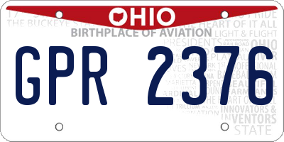 OH license plate GPR2376