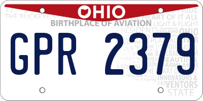 OH license plate GPR2379