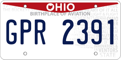 OH license plate GPR2391