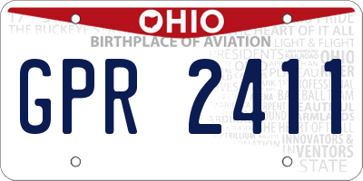 OH license plate GPR2411