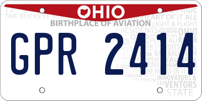 OH license plate GPR2414