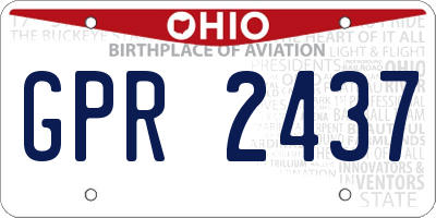 OH license plate GPR2437