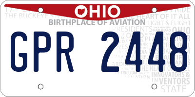 OH license plate GPR2448