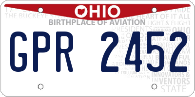 OH license plate GPR2452