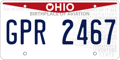 OH license plate GPR2467