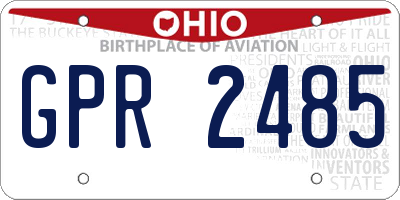 OH license plate GPR2485