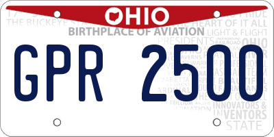OH license plate GPR2500