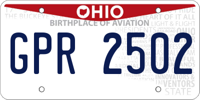 OH license plate GPR2502