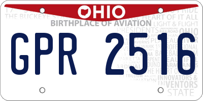 OH license plate GPR2516