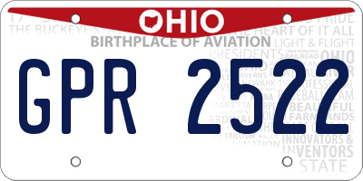 OH license plate GPR2522