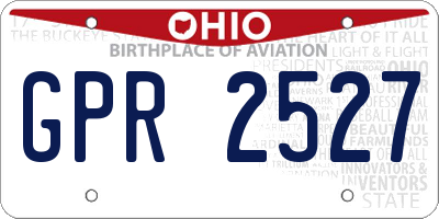 OH license plate GPR2527