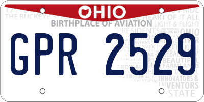 OH license plate GPR2529
