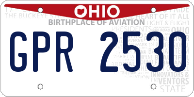 OH license plate GPR2530