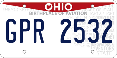 OH license plate GPR2532