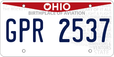 OH license plate GPR2537