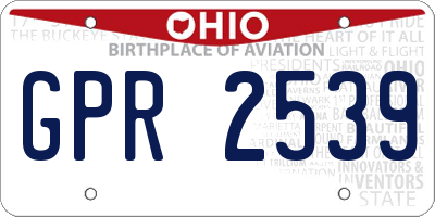 OH license plate GPR2539