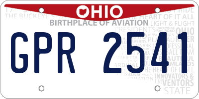 OH license plate GPR2541
