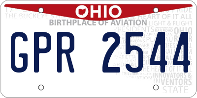 OH license plate GPR2544